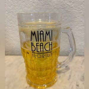 Vintage Miami Beach Florida Fake Beer Mug Double-Layer Acrylic Funny Gag Gift